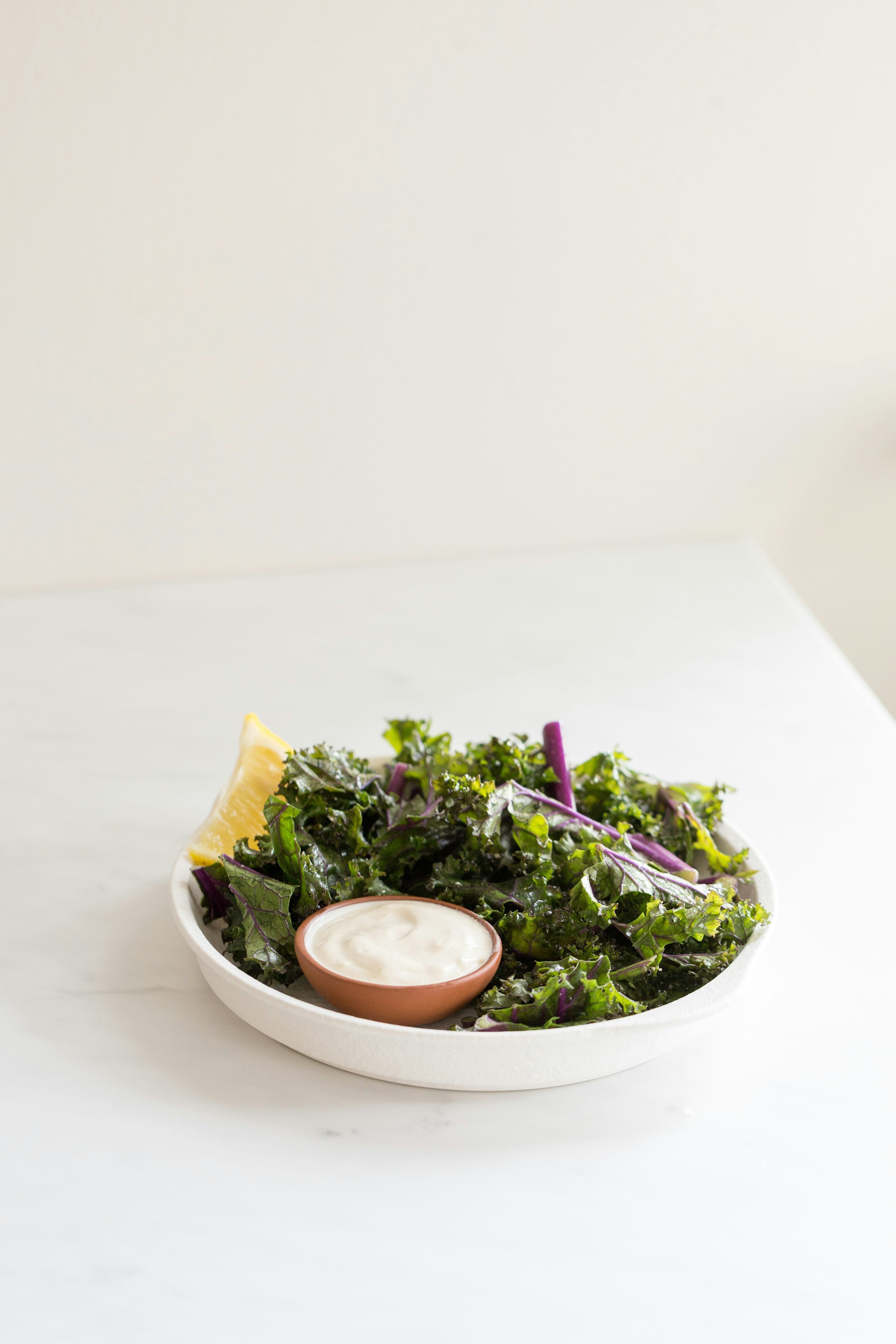 Fresh green vegetable salad supporting gut health